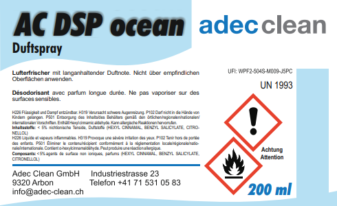 AC DSP | Duftspray | Ocean | 200 ml AC DSP | Duftspray | Ocean | 200 ml