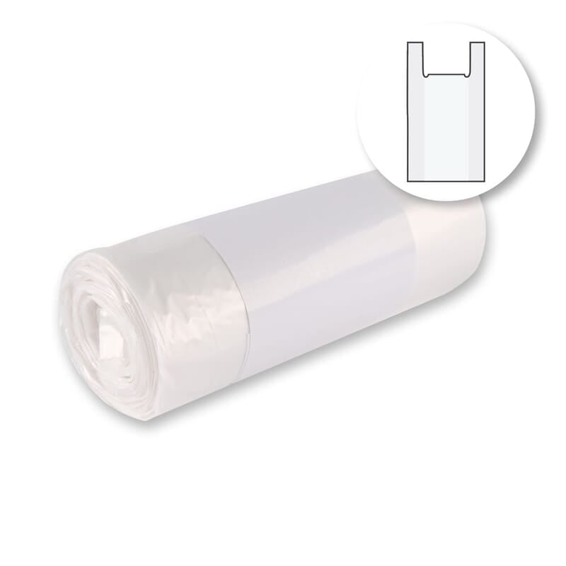Mehrzweckbeutel mit Griff 50 l | HDPE | Rolle à 20 Säcke | transparent