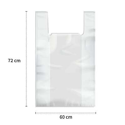 Mehrzweckbeutel mit Griff 50 l | HDPE | Rolle à 20 Säcke | transparent